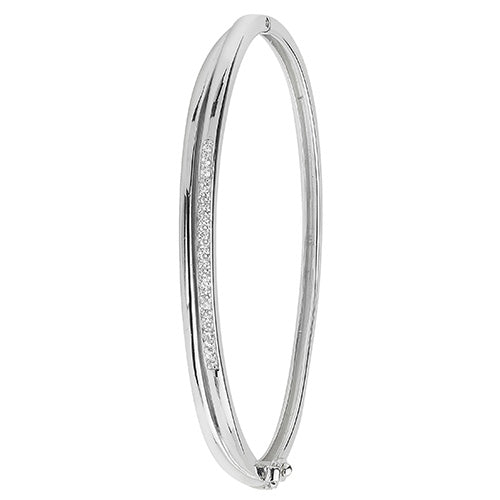 Sterling Silver CZ Bangle