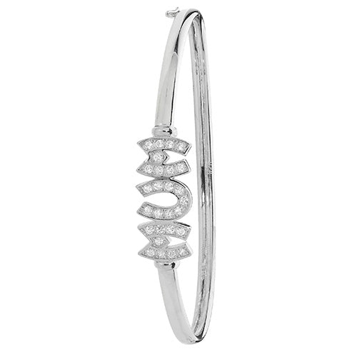 Sterling Silver CZ Bangle