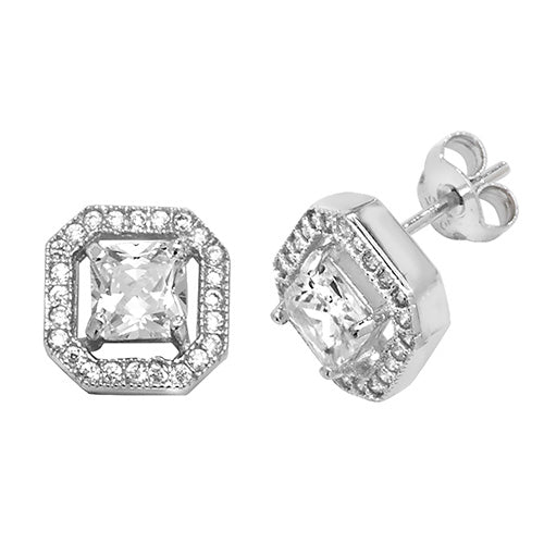 Sterling Silver CZ Earrings