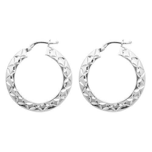Clustdlysau Arian Sterling 20mm