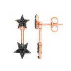 Clustdlysau Arian Sterling wedi'u Platio â Rhos Aur