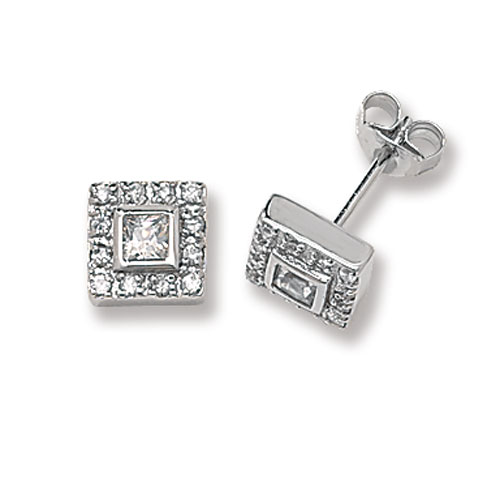 Sterling Silver CZ Earrings