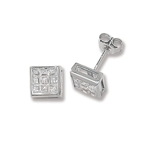 Sterling Silver CZ Earrings
