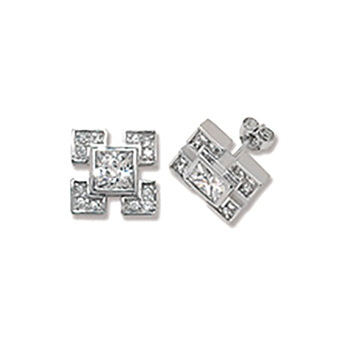 Clustdlysau CZ Arian Sterling G5320CZ