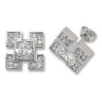 Clustdlysau CZ Arian Sterling G5320CZ