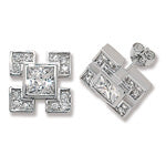 Clustdlysau CZ Arian Sterling G5320CZ