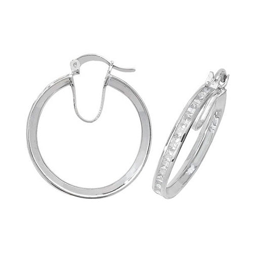 Clustdlysau CZ Arian Sterling