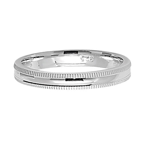Band Priodas Mill Grain Arian Sterling 3mm