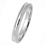 Band Priodas Mill Grain Arian Sterling 3mm