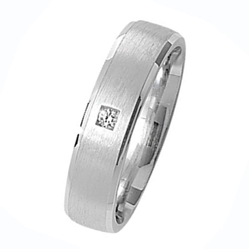 Band Priodas Satin Arian Sterling 5mm