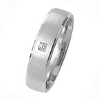 Band Priodas Satin Arian Sterling 5mm
