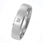 Band Priodas Satin Arian Sterling 5mm