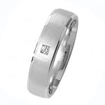 Band Priodas Satin Arian Sterling 5mm