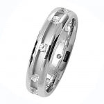 Band Priodas Satin Arian Sterling 5mm