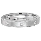 Sterling Silver 4mm Mill Grain Wedding Band