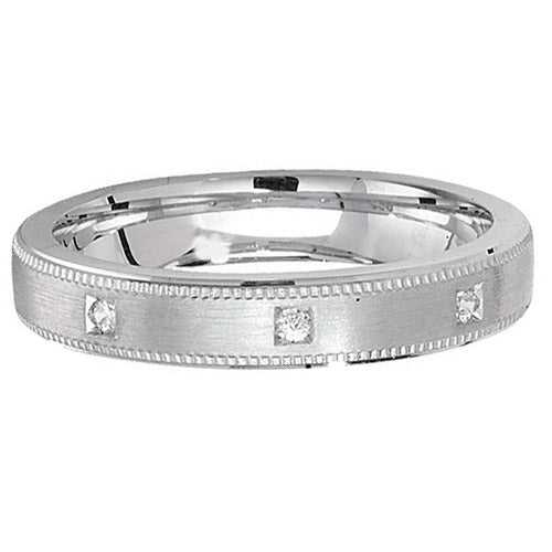 Sterling Silver 4mm Mill Grain Wedding Band