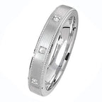 Sterling Silver 4mm Mill Grain Wedding Band