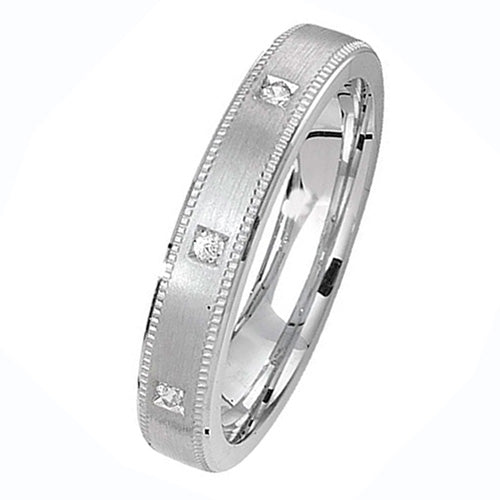 Sterling Silver 4mm Mill Grain Wedding Band