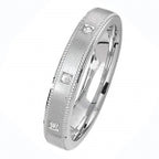 Sterling Silver 4mm Mill Grain Wedding Band