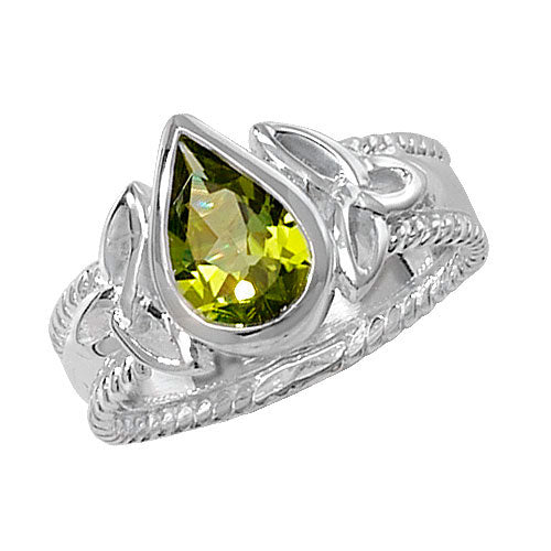 Modrwy Beridot Arian Sterling Maint G7301PE