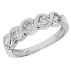 Modrwy Ddi-ddiwedd Arian Sterling CZ