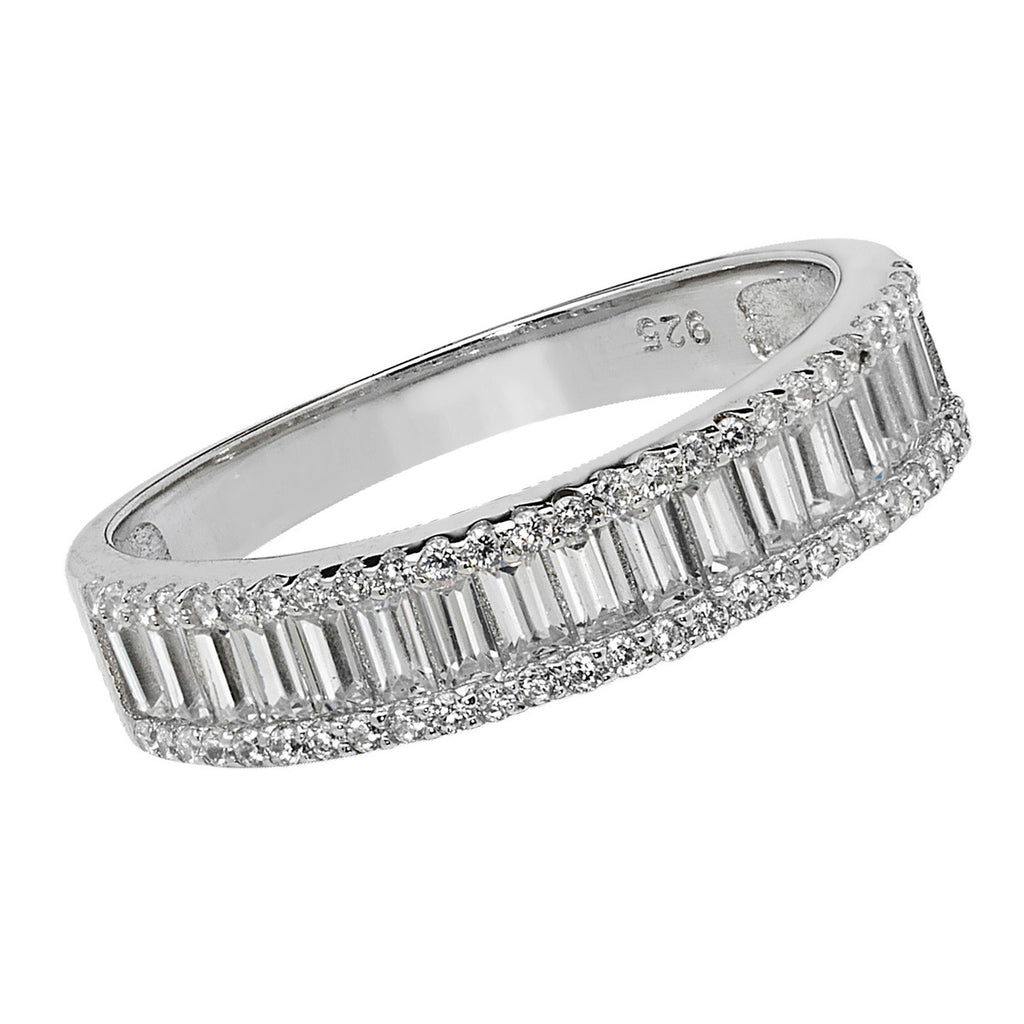Modrwy Ddi-ddiwedd Arian Sterling CZ