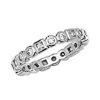 Modrwy Ddi-ddiwedd Arian Sterling CZ