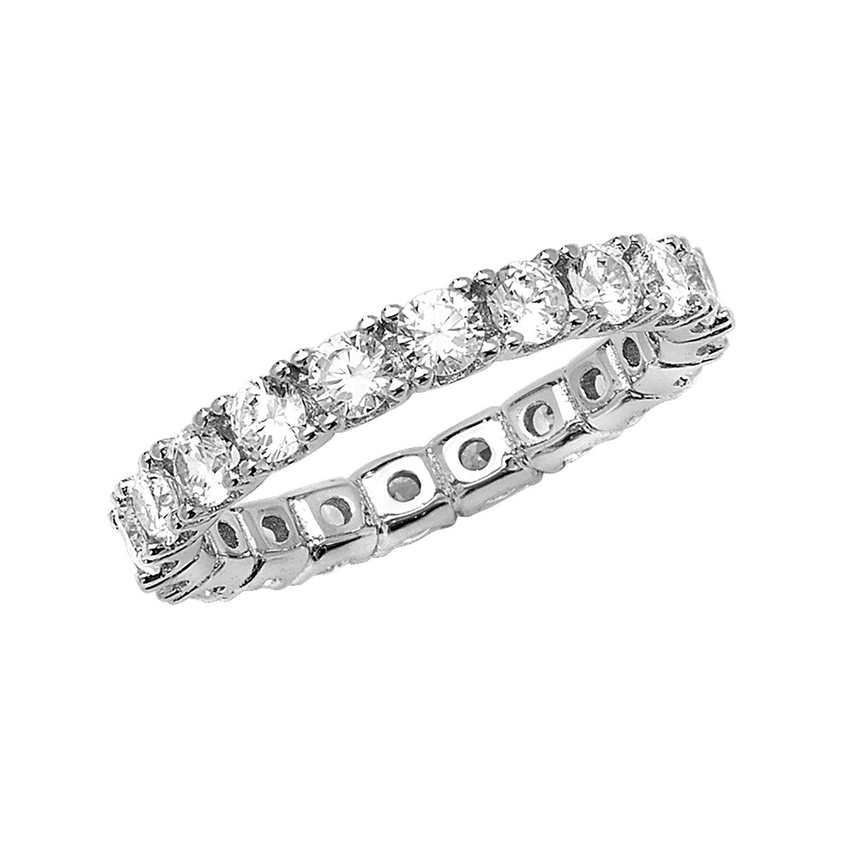Modrwy Ddi-ddiwedd Arian Sterling CZ