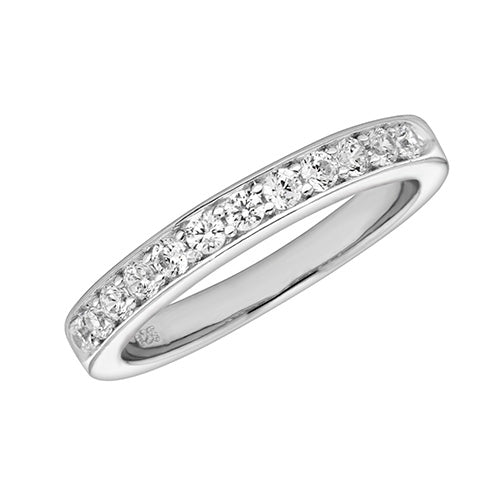 Modrwy Ddi-ddiwedd Arian Sterling CZ