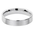 Modrwy Briodas Llydan Fflat Arian Sterling 4mm