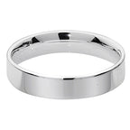 Modrwy Briodas Llydan Fflat Arian Sterling 4mm