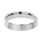 Modrwy Briodas Llydan Fflat Arian Sterling 4mm