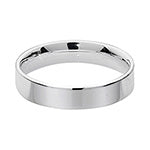 Modrwy Briodas Llydan Fflat Arian Sterling 4mm