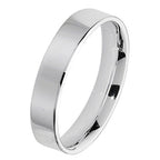 Modrwy Briodas Llydan Fflat Arian Sterling 4mm