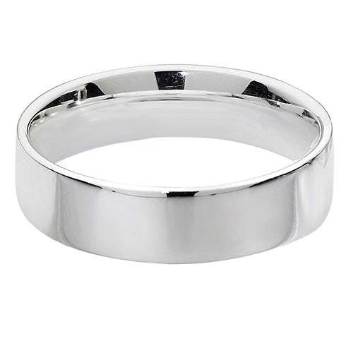 Band Priodas Llys Fflat Arian Sterling 5mm