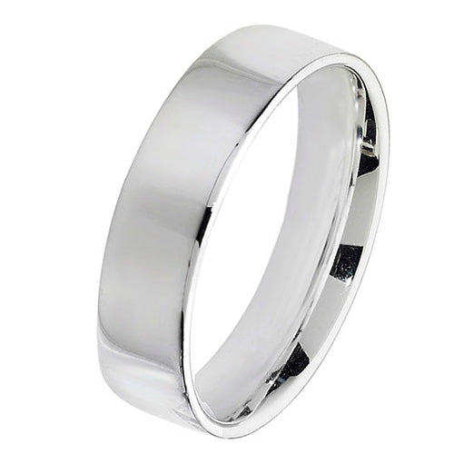 Band Priodas Llys Fflat Arian Sterling 5mm