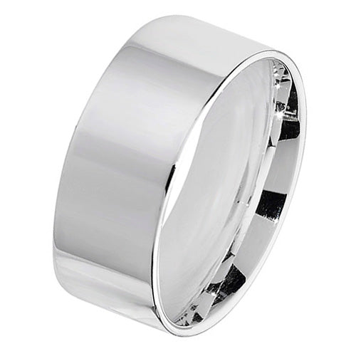 Sterling Silver 8mm Flat Court Wedding Band