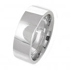 Sterling Silver 8mm Flat Court Wedding Band