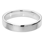 Band Priodas Llys Meddal Arian Sterling 4mm