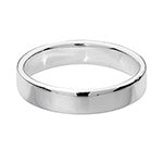 Band Priodas Llys Meddal Arian Sterling 4mm