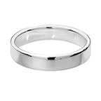 Band Priodas Llys Meddal Arian Sterling 4mm