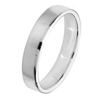 Band Priodas Llys Meddal Arian Sterling 4mm