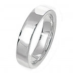 Band Priodas Llys Meddal Arian Sterling 4mm