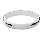 Band Priodas Siâp D Arian Sterling 3mm