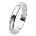 Band Priodas Siâp D Arian Sterling 3mm