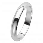 Band Priodas Siâp D Arian Sterling 3mm