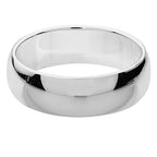 Sterling Silver 6mm D Shape Wedding Band