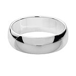 Sterling Silver 6mm D Shape Wedding Band