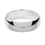 Sterling Silver 6mm D Shape Wedding Band