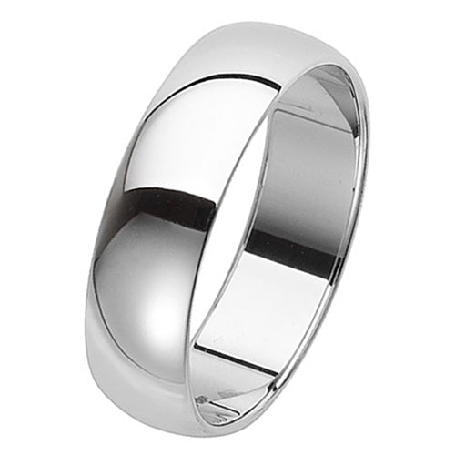 Sterling Silver 6mm D Shape Wedding Band